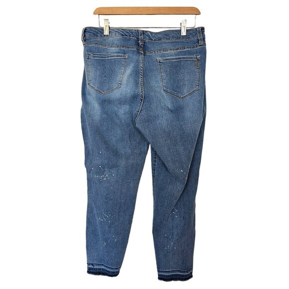 Vintage America Blues Boho Skinny Ankle Denim Jeans Raw Hem Blue Women's 12/31 - Picture 2 of 11